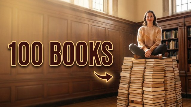 Big number thumbnail: 100 books